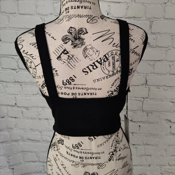 Ali & Jay Black Ponte Bodice Crop Top Women's Size S NWT - Picture 5 of 7